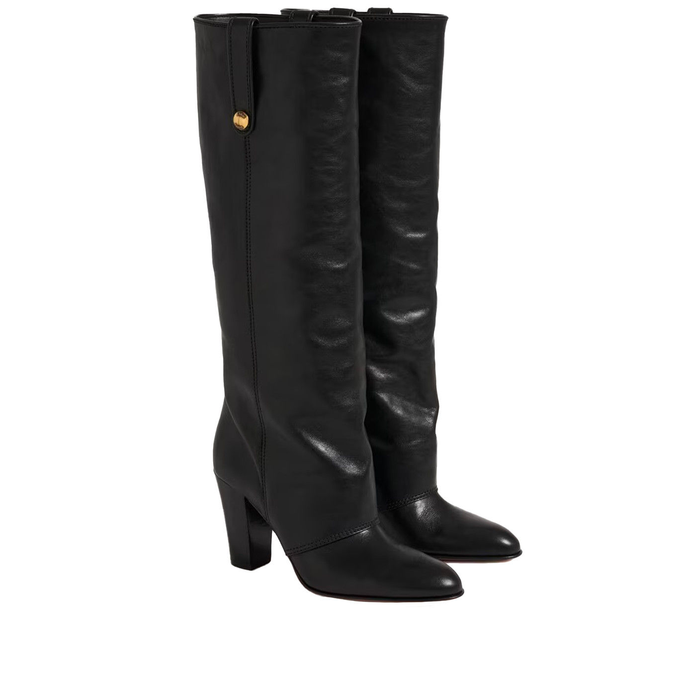 Visuel 2 : Collection Jimmy Choo Bordeaux | Botte Anouk en cuir noir| Chaussures de luxe Parenthese Bordeaux