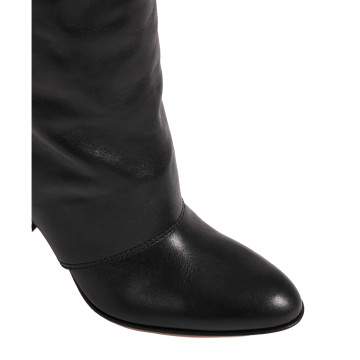 Visuel 3 : Collection Jimmy Choo Bordeaux | Botte Anouk en cuir noir| Chaussures de luxe Parenthese Bordeaux