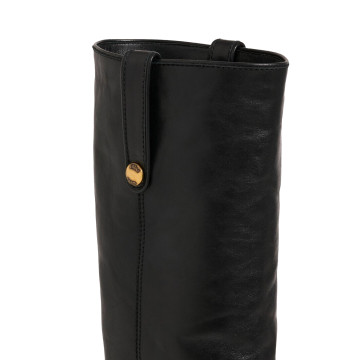 Visuel 4 : Collection Jimmy Choo Bordeaux | Botte Anouk en cuir noir| Chaussures de luxe Parenthese Bordeaux