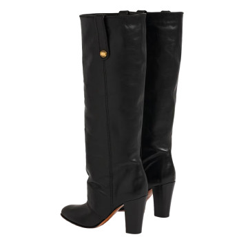 Visuel 5 : Collection Jimmy Choo Bordeaux | Botte Anouk en cuir noir| Chaussures de luxe Parenthese Bordeaux