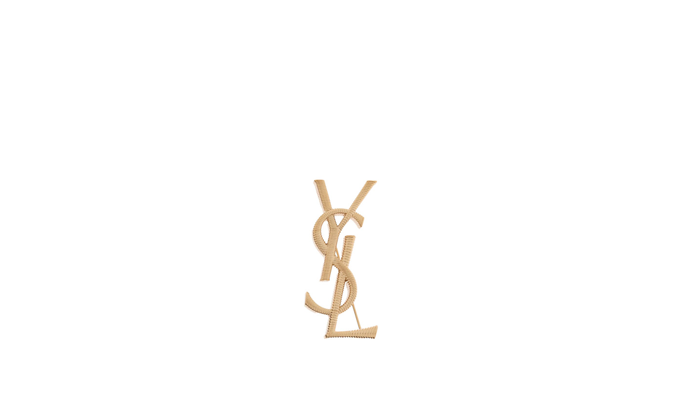 Visuel 1 : Collection Saint Laurent Bordeaux | Broche Cassandre effet strié en laiton| Boutique Parenthese Bordeaux