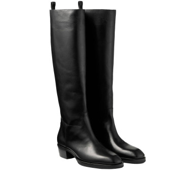 Visuel 3 : Collection Jimmy Choo Bordeaux | Botte Mave en cuir noir| Chaussures de luxe Parenthese Bordeaux