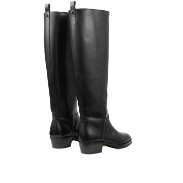Visuel 5 : Collection Jimmy Choo Bordeaux | Botte Mave en cuir noir| Chaussures de luxe Parenthese Bordeaux