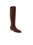 Visuel 2 : Collection Jimmy Choo Bordeaux | Botte Mave en veau velours chocolat| Chaussures de luxe Parenthese Bordeaux