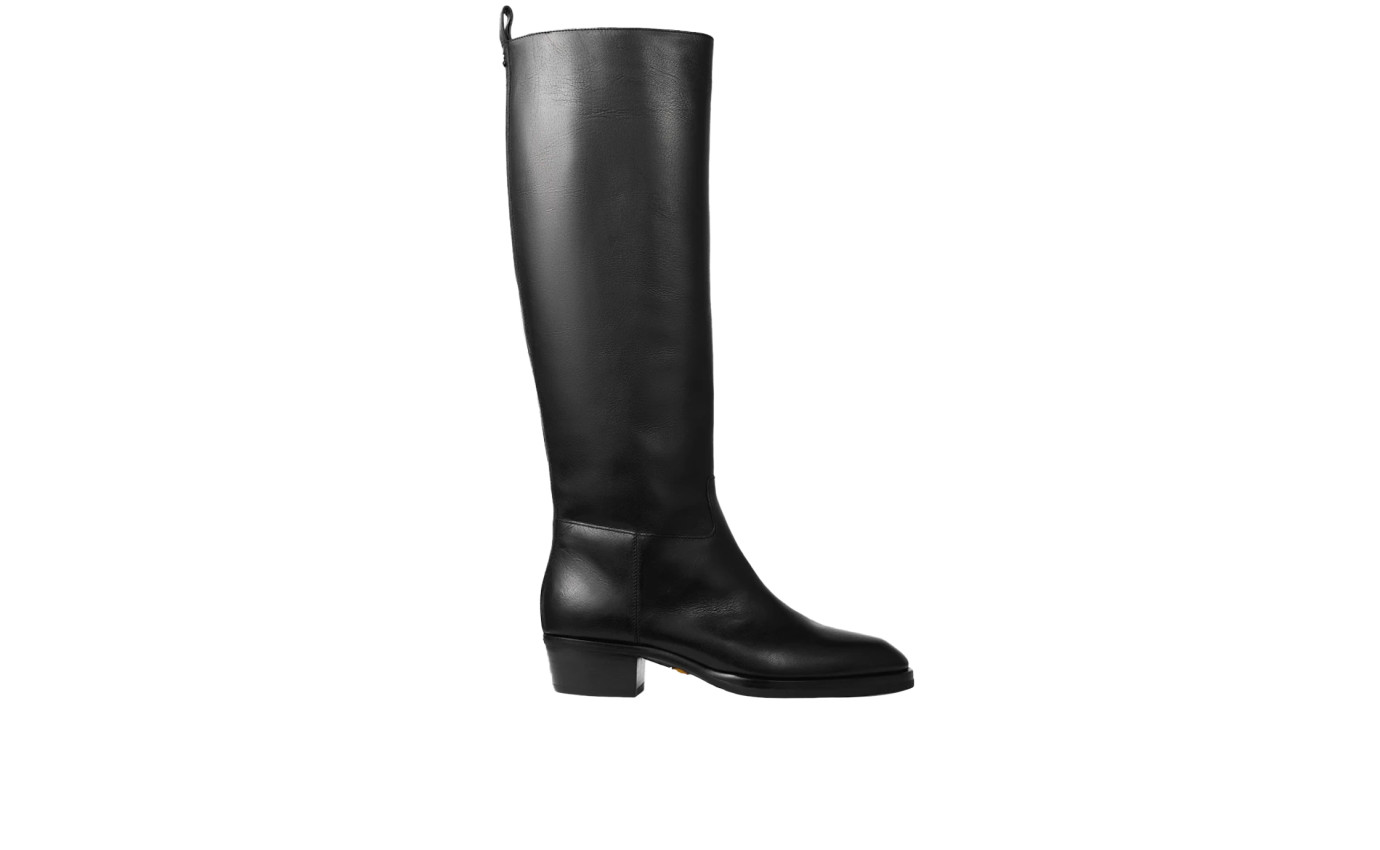 Visuel 1 : Collection Jimmy Choo Bordeaux | Botte Mave en cuir noir| Chaussures de luxe Parenthese Bordeaux
