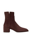 Visuel 1 : Collection Jimmy Choo Bordeaux | Boots Eliot en veau velours chocolat| Chaussures de luxe Parenthese Bordeaux