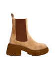 Visuel 1 : Collection Jimmy Choo Bordeaux | Boots Tamia Chelsea en veau velours toffee| Chaussures de luxe Parenthese Bordeaux