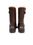 Visuel 3 : Collection Jimmy Choo Bordeaux | Boots Biker en cuir marron et shearling| Chaussures de luxe Parenthese Bordeaux
