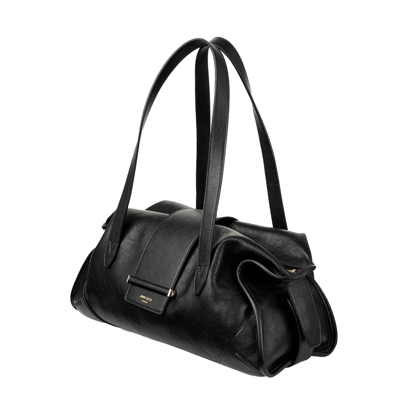 Visuel 2 : Collection Jimmy Choo Bordeaux | Sac Bar Holdall medium en cuir noir| Sacs de luxe Parenthese Bordeaux