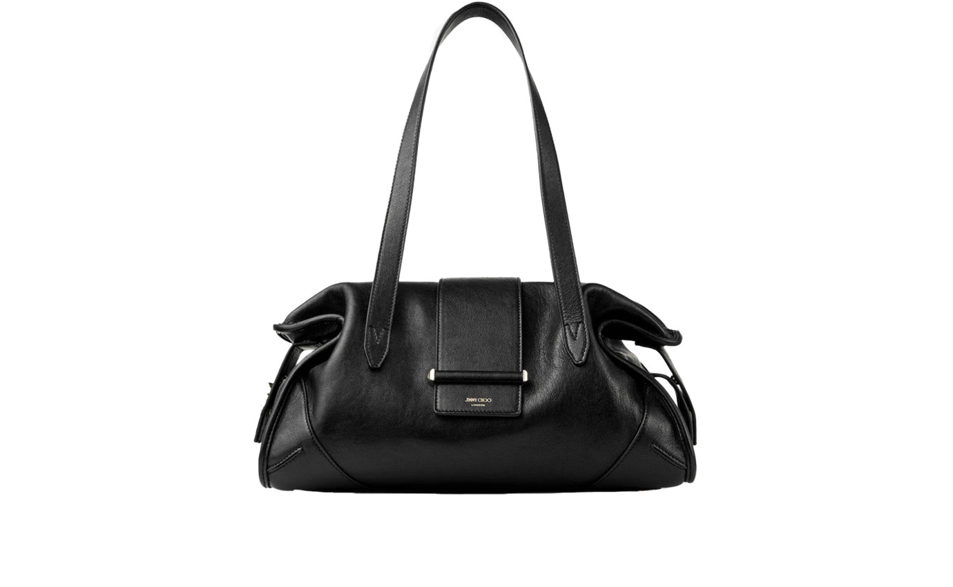 Visuel 1 : Collection Jimmy Choo Bordeaux | Sac Bar Holdall medium en cuir noir| Sacs de luxe Parenthese Bordeaux