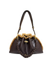 Visuel 2 : Collection Jimmy Choo Bordeaux | Sac Cinch Medium shearling chocolate| Sacs de luxe Parenthese Bordeaux
