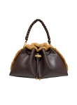 Visuel 1 : Collection Jimmy Choo Bordeaux | Sac Cinch Medium shearling chocolate| Sacs de luxe Parenthese Bordeaux