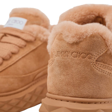 Visuel 3 :  Jimmy Choo Bordeaux | Sneaker Diamond Maxi en shearling toffee | Boutique de chaussures de Luxe Parenthese Bordeaux