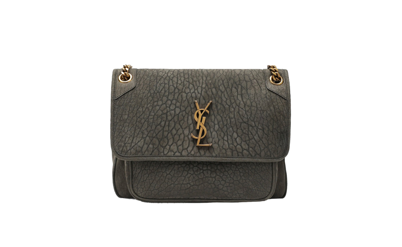 Visuel 1 : Collection Saint Laurent Bordeaux | Sac Niki medium zinc grey effet croco| Boutique Parenthese Bordeaux