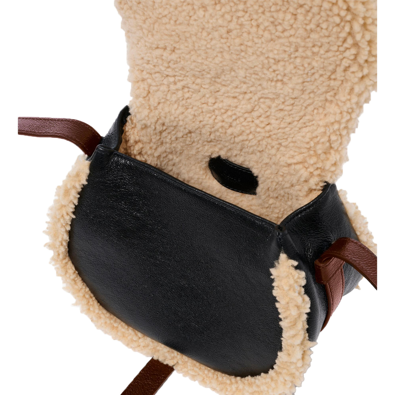 Visuel 4 : Collection Chloé Bordeaux | Besace Marcie Shearling en cuir noir| Boutique Parenthese Bordeaux