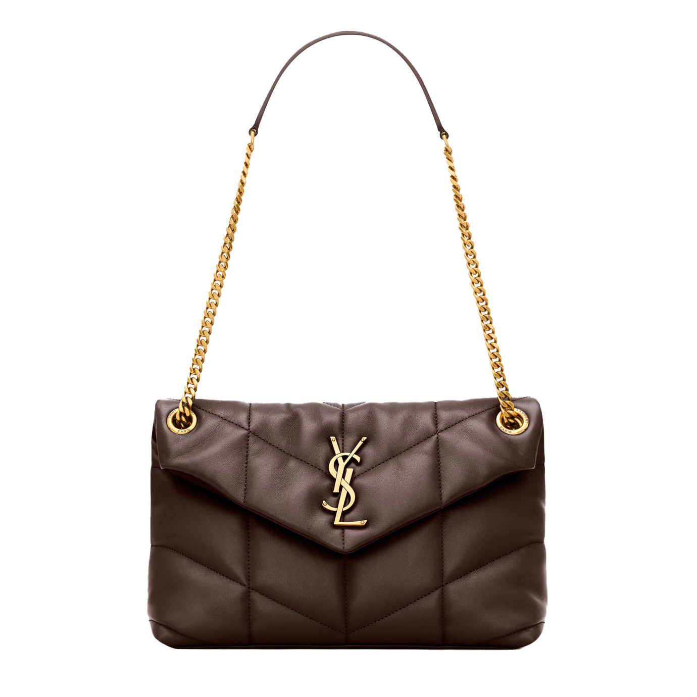 Visuel 2 : Saint Laurent| Sac Puffer Small en cuir chocolat | Boutique Parenthese Bordeaux