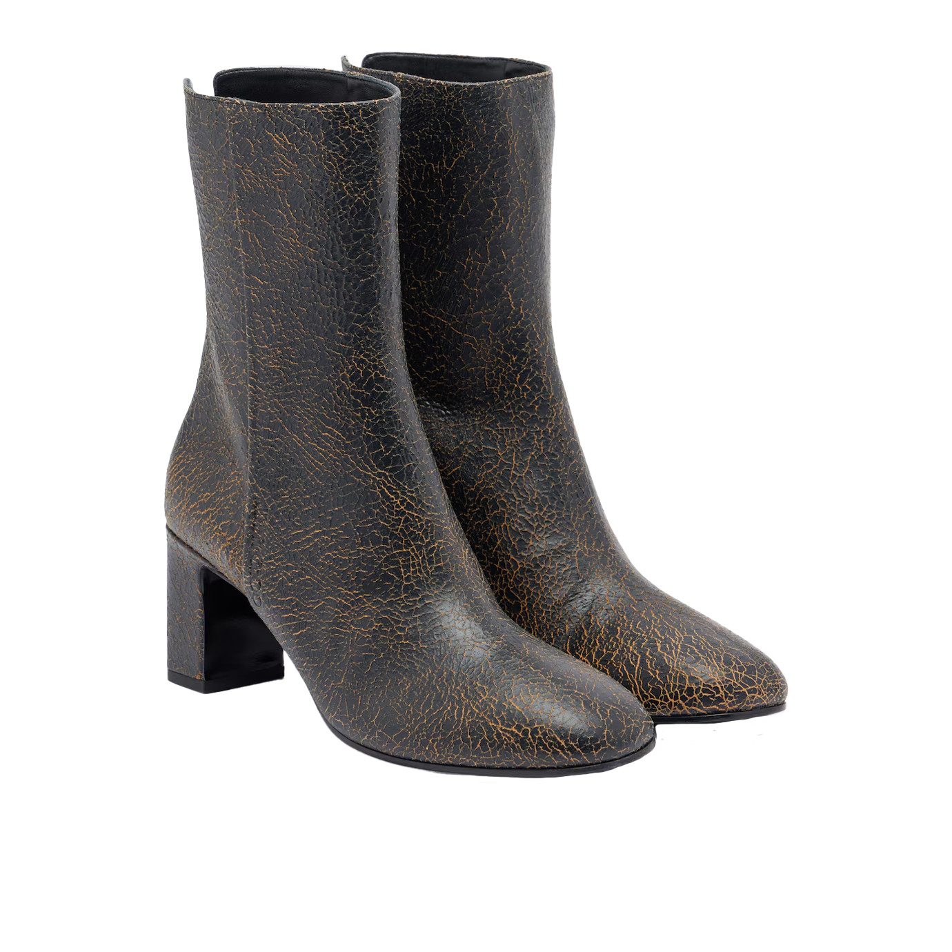 Visuel 2 : Collection Jimmy Choo Bordeaux | Boots Daze en cuir craquelé marron| Chaussures de luxe Parenthese Bordeaux