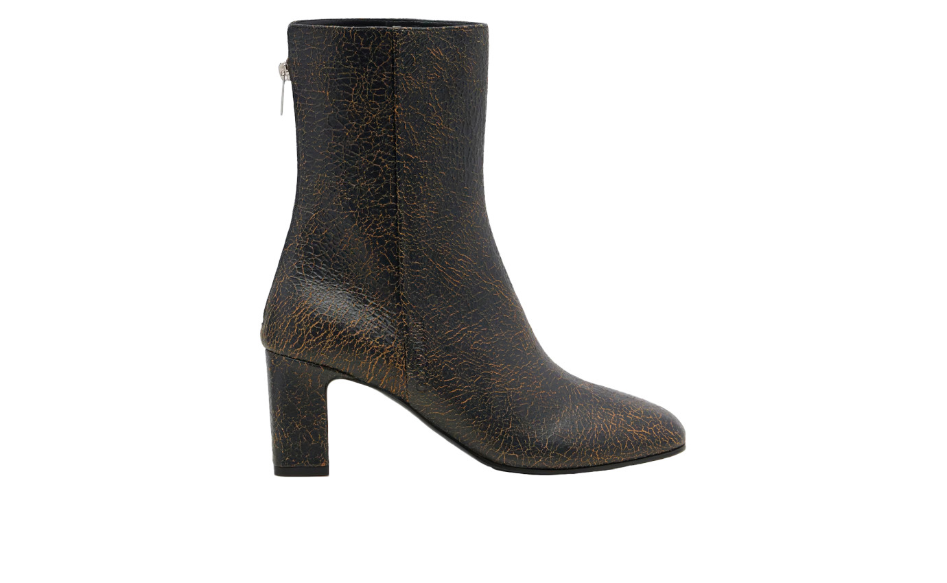 Visuel 1 : Collection Jimmy Choo Bordeaux | Boots Daze en cuir craquelé marron| Chaussures de luxe Parenthese Bordeaux