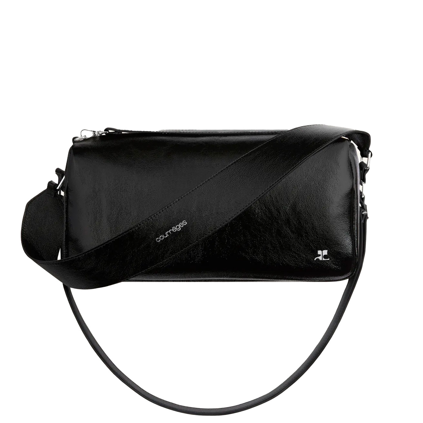 Visuel 4 : Courrèges | Sac Three Sixty médium en cuir naplack noir | Boutique Parenthese Bordeaux