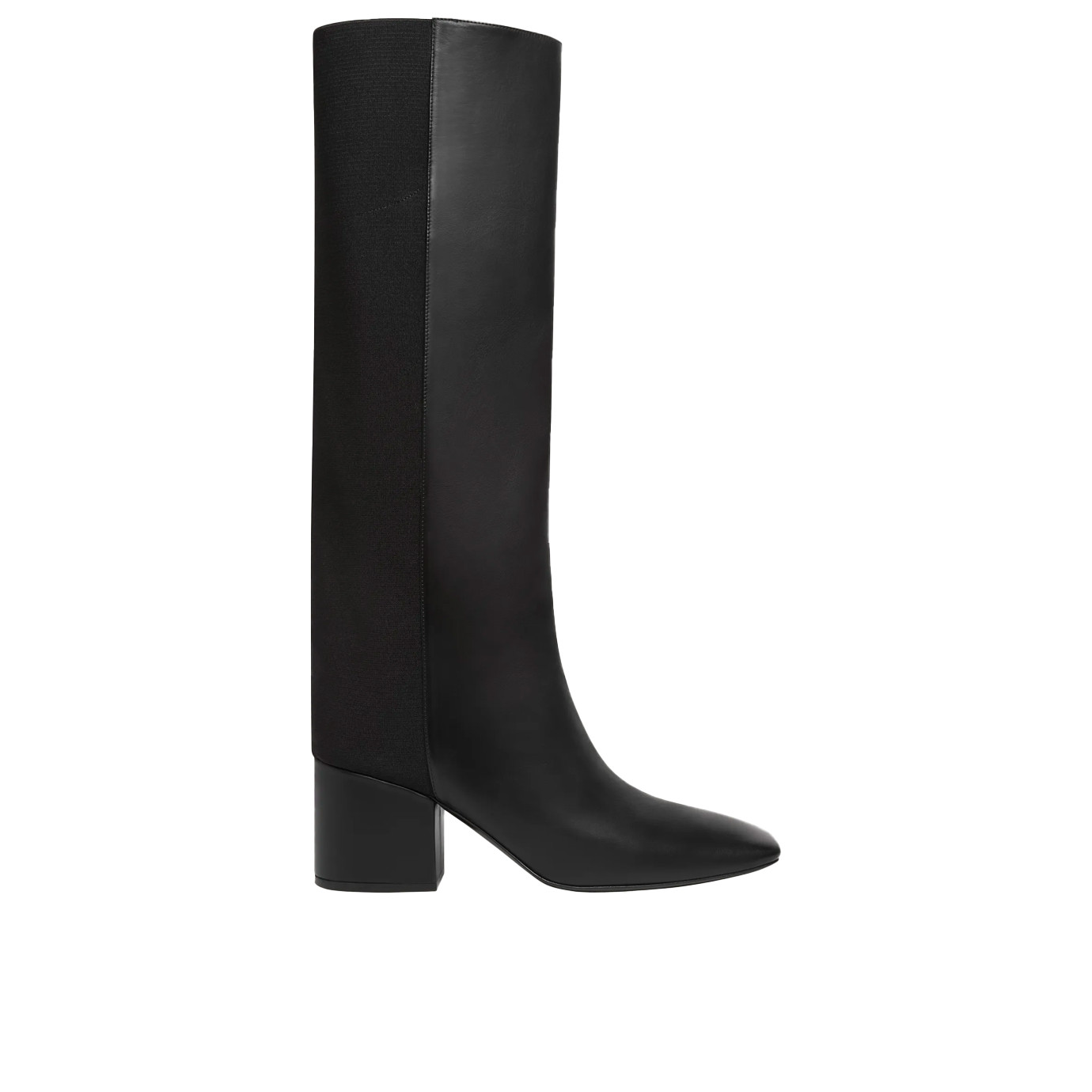 Visuel 1 : Courrèges | Botte Heritage Bi-matière en cuir noir | Boutique Parenthese Bordeaux