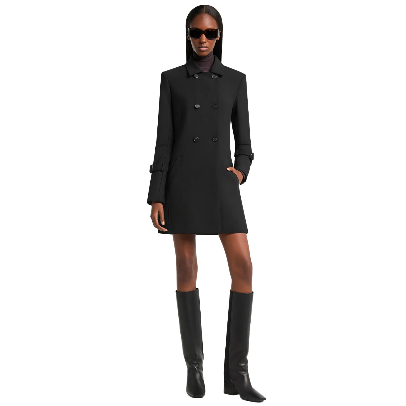Visuel 5 : Courrèges | Botte Heritage Bi-matière en cuir noir | Boutique Parenthese Bordeaux