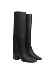 Visuel 2 : Courrèges | Botte Heritage Bi-matière en cuir noir | Boutique Parenthese Bordeaux