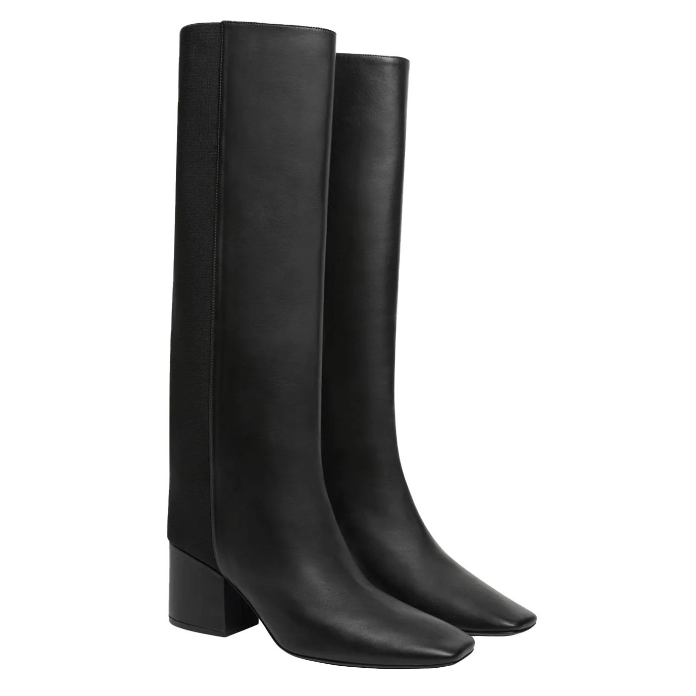 Visuel 2 : Courrèges | Botte Heritage Bi-matière en cuir noir | Boutique Parenthese Bordeaux