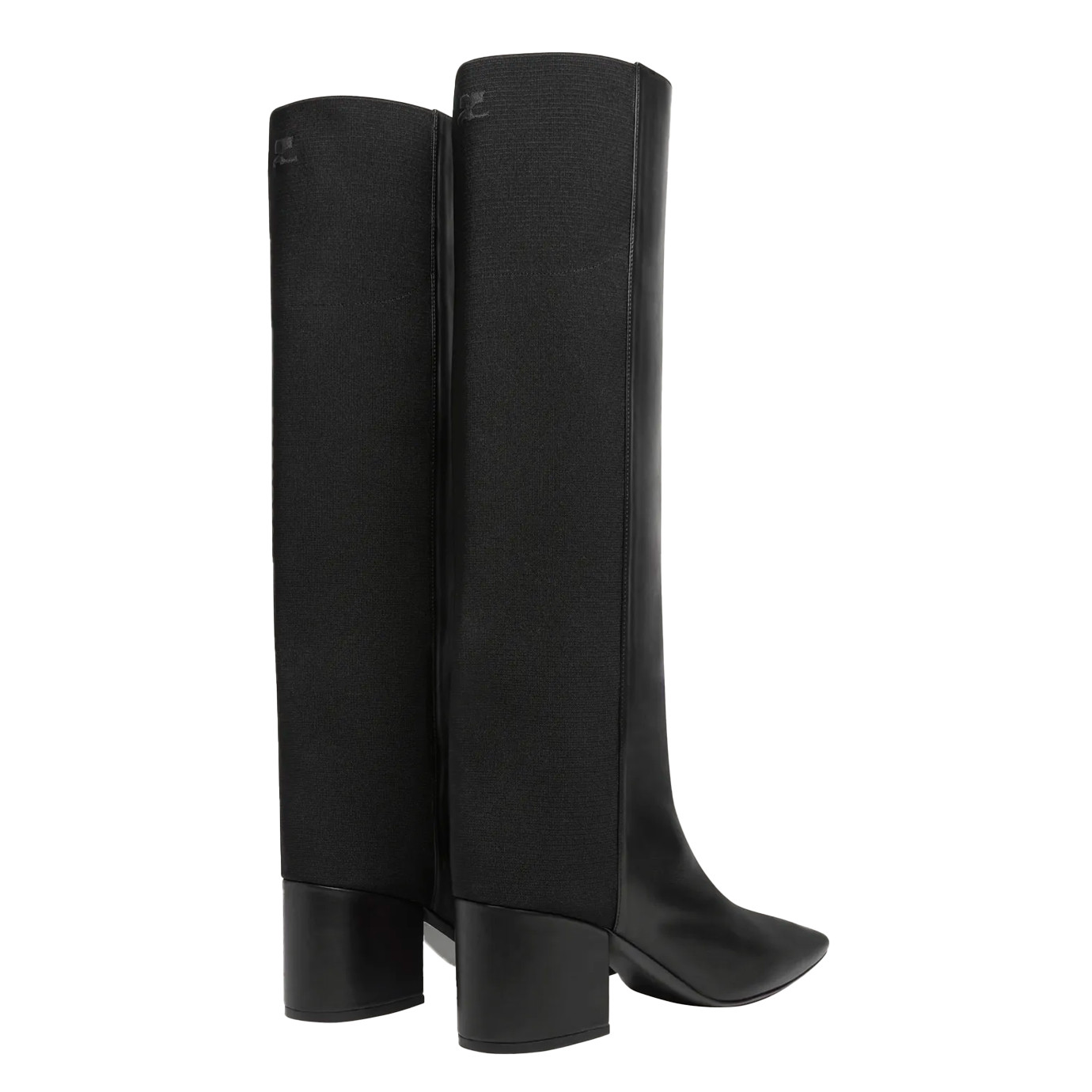 Visuel 3 : Courrèges | Botte Heritage Bi-matière en cuir noir | Boutique Parenthese Bordeaux