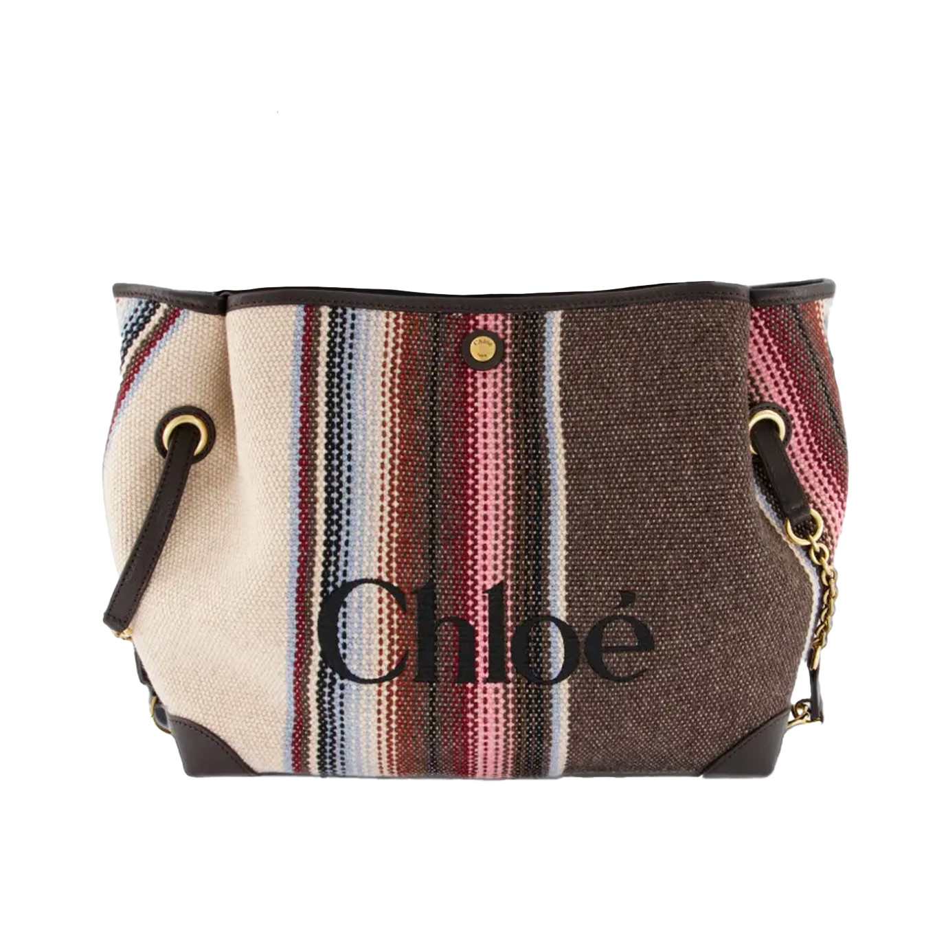 Visuel 1 : Chloé| Cabas Clover en toile et cuir brown | Boutique Parenthese Bordeaux