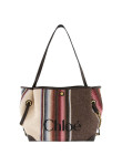 Visuel 2 : Chloé| Cabas Clover en toile et cuir brown | Boutique Parenthese Bordeaux