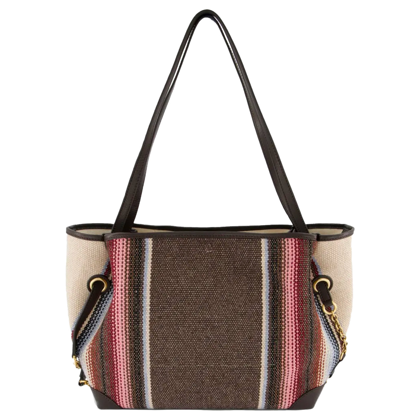 Visuel 3 : Chloé| Cabas Clover en toile et cuir brown | Boutique Parenthese Bordeaux