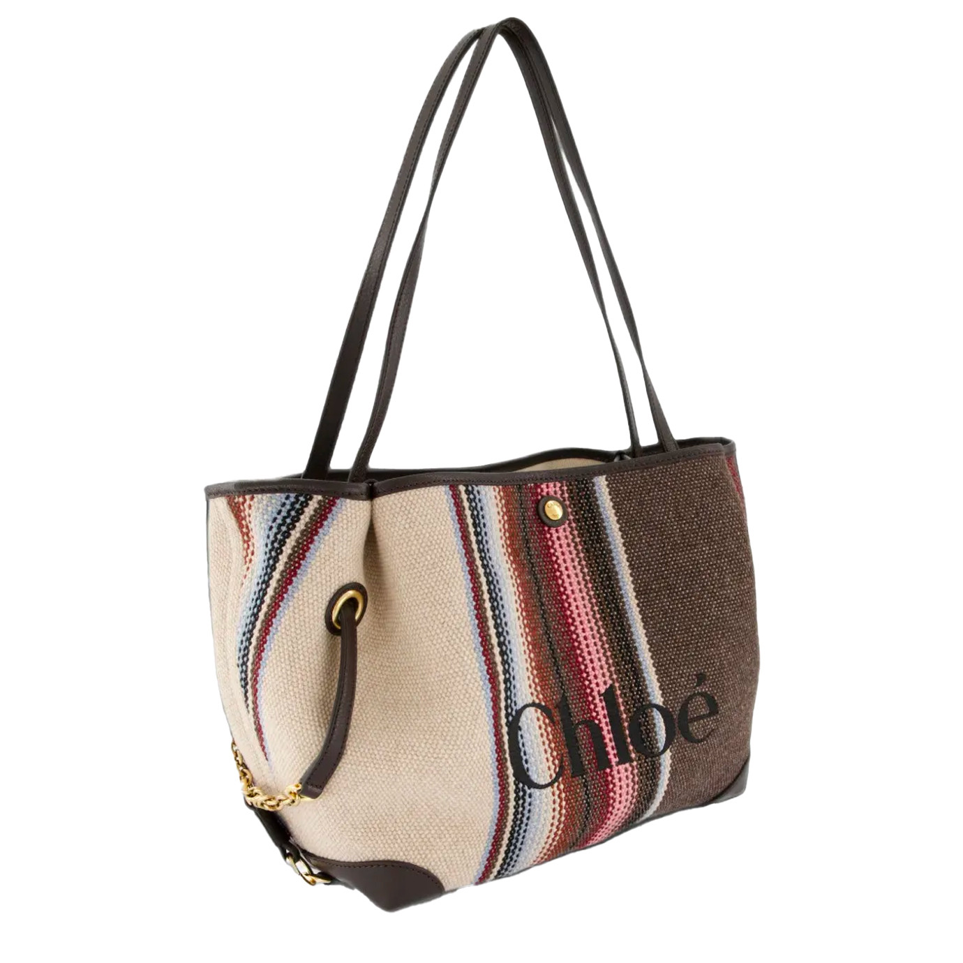 Visuel 4 : Chloé| Cabas Clover en toile et cuir brown | Boutique Parenthese Bordeaux