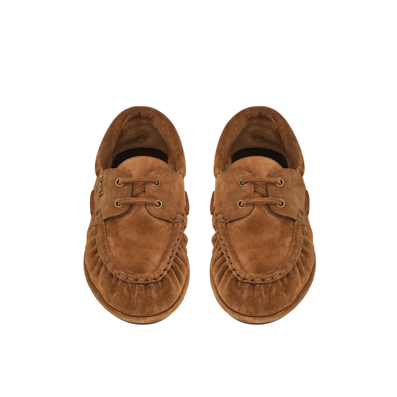 Visuel 2 : Saint Laurent Chaussure | Le loafer Bateau en veau velours camel| Boutique Parenthese Bordeaux