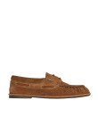 Visuel 1 : Saint Laurent Chaussure | Le loafer Bateau en veau velours camel| Boutique Parenthese Bordeaux