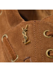 Visuel 4 : Saint Laurent Chaussure | Le loafer Bateau en veau velours camel| Boutique Parenthese Bordeaux