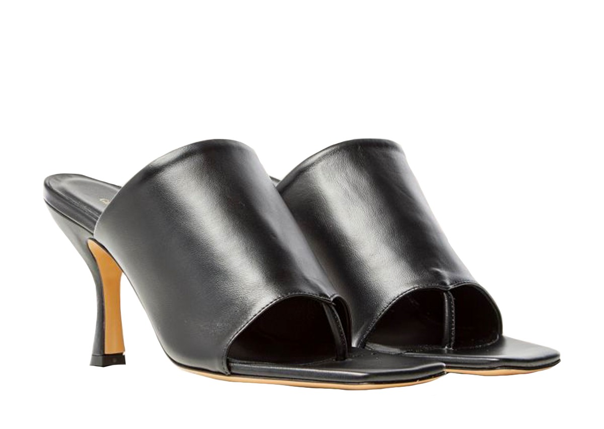 Chaussure de luxe femme GIA COUTURE X PERNILLE TEISBAEK Mule à talon Perni 02 en cuir noir