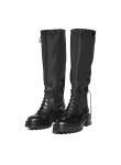Rain boots en cuir et nylon noir