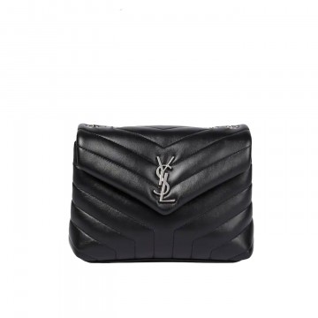 Visuel 1 : Saint Laurent| Sac Loulou Small Noir Argent | Boutique Parenthese