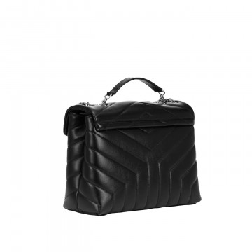 Visuel 2 : Saint Laurent| Sac Loulou Small Noir Argent | Boutique Parenthese