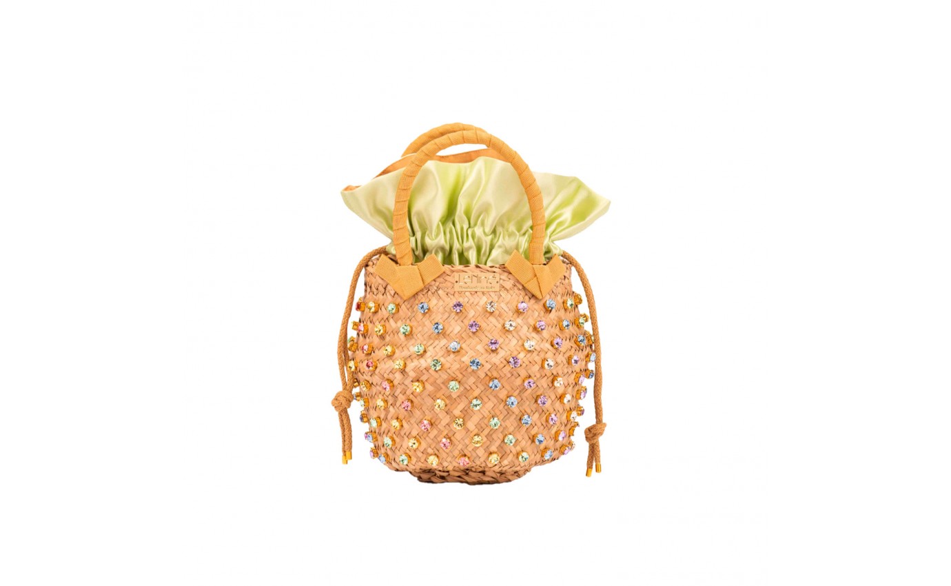 Visuel 1 : Lenine | Sac seau Nina vert et multicolor | Boutique Parenthese