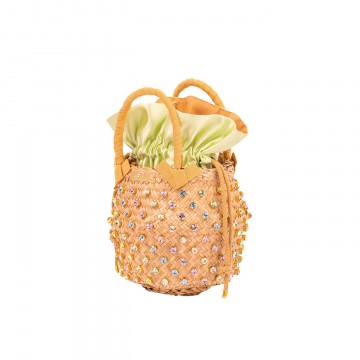 Visuel 2 : Lenine | Sac seau Nina vert et multicolor | Boutique Parenthese