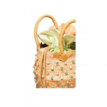 Visuel 3 : Lenine | Sac seau Nina vert et camaieu de vert | Boutique Parenthese