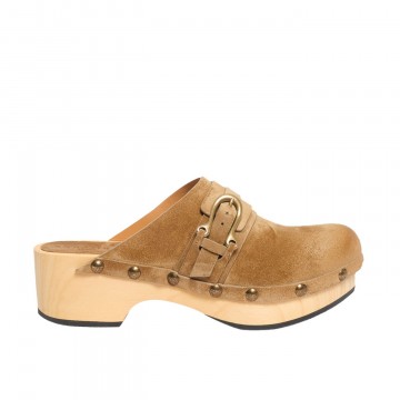 Visuel 1 : Sartore | Sabot Camel Daim | Boutique Parenthese