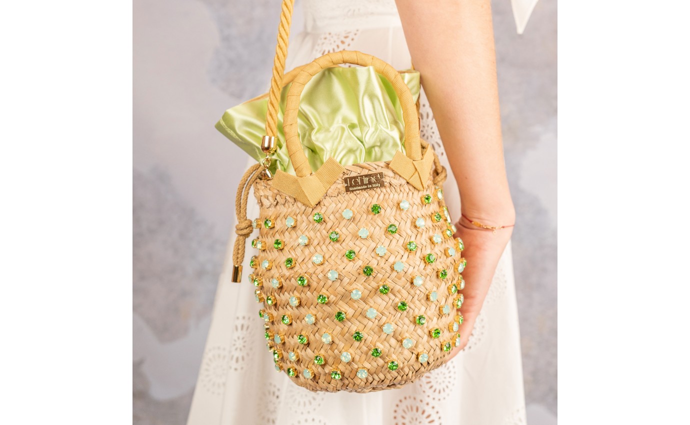 Visuel 4 : Lenine | Sac seau Nina vert et camaieu de vert | Boutique Parenthese