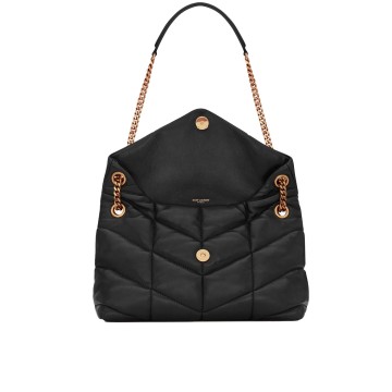 Visuel 3 : Collection Saint Laurent Bordeaux | Sac Loulou Puffer noir et or| Boutique de sac de Luxe Parenthese Bordeaux