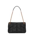 Visuel 2 : Collection Saint Laurent Bordeaux | Sac Loulou Puffer noir et or| Boutique de sac de Luxe Parenthese Bordeaux