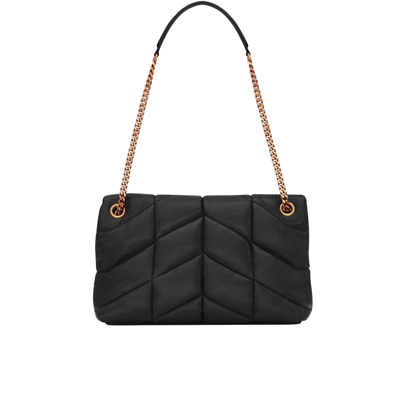 Visuel 2 : Collection Saint Laurent Bordeaux | Sac Loulou Puffer noir et or| Boutique de sac de Luxe Parenthese Bordeaux
