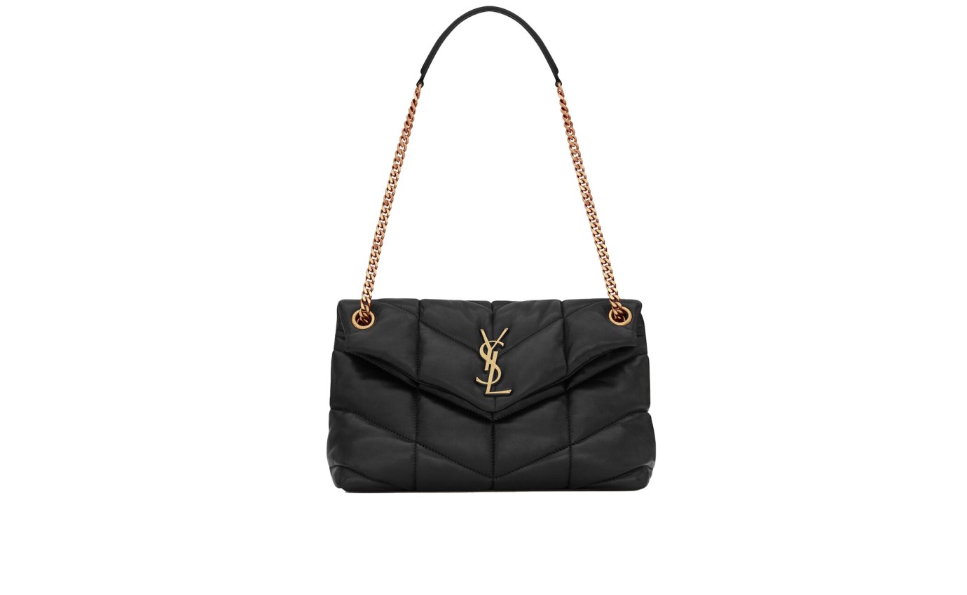 Visuel 1 : Collection Saint Laurent Bordeaux | Sac Loulou Puffer noir et or| Boutique de sac de Luxe Parenthese Bordeaux