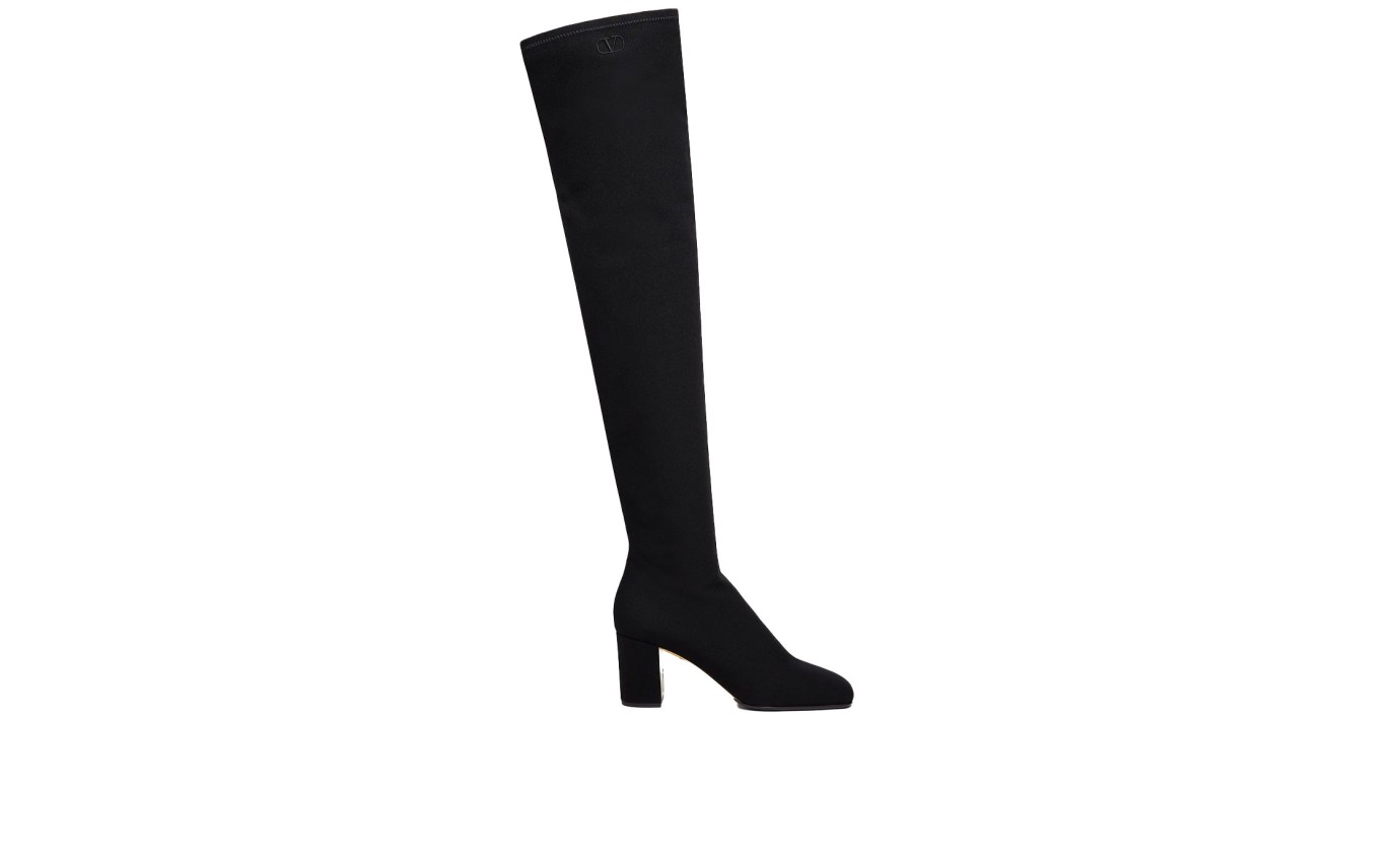 Visuel 1 : Collection Valentino Bordeaux | Cuissarde noir | Boutique de chaussures de Luxe Parenthese Bordeaux