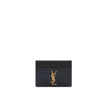 Visuel 1 : Collection Saint Laurent Bordeaux | Porte Carte Croco bleu| Boutique d'accessoires de Luxe Parenthese Bordeaux